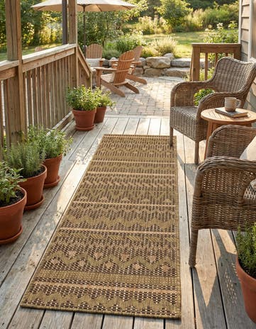 2' x 6' Easy-Clean Modern Indoor / Outdoor Runner Rug