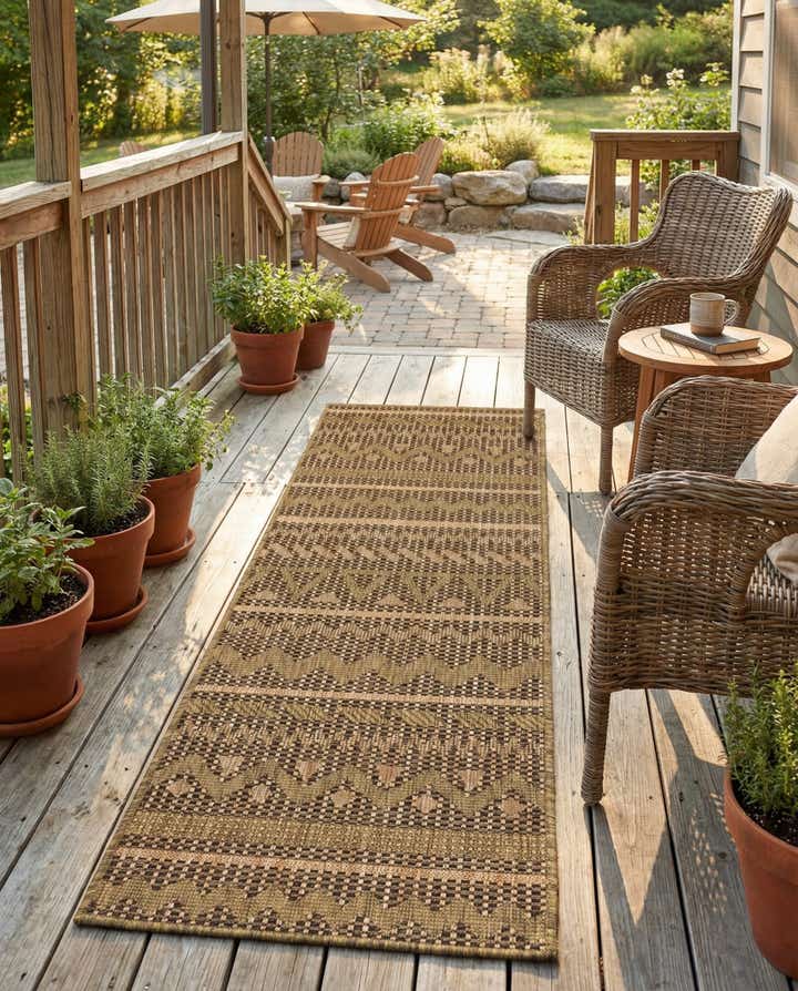 2' x 6' Easy-Clean Modern Indoor / Outdoor Runner Rug