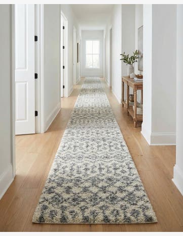 3' 3 x 16' 5 Moroccan Trellis Shag Runner Rug