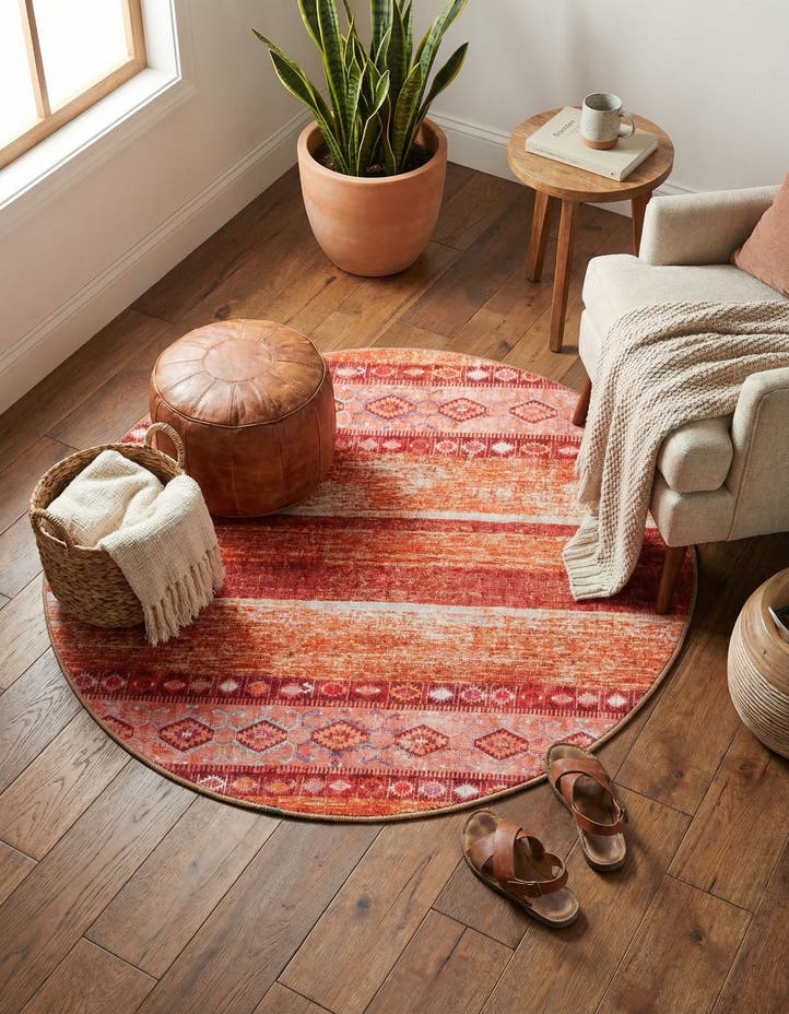 3' 6 x 3' 6 Washable Timeless Round Rug