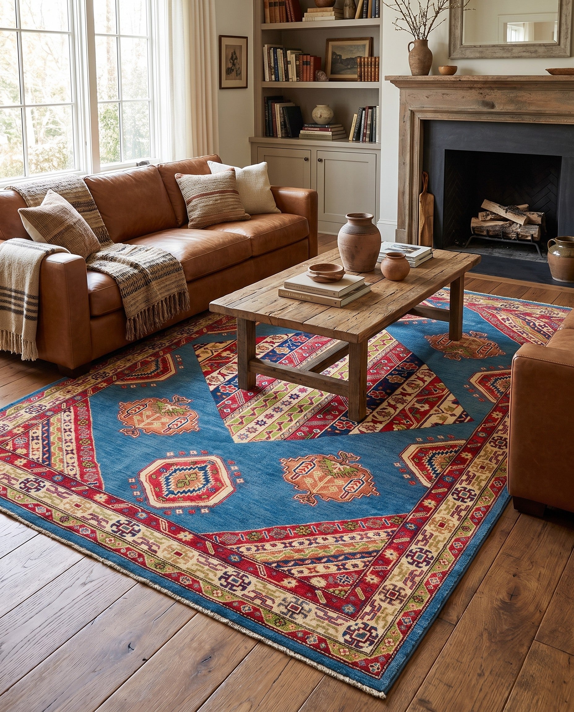 6' 1 x 8' 7 Hand Knotted Kazak Rug