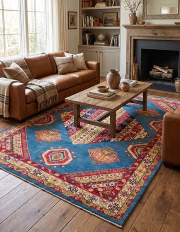 6' 1 x 8' 7 Hand Knotted Kazak Rug