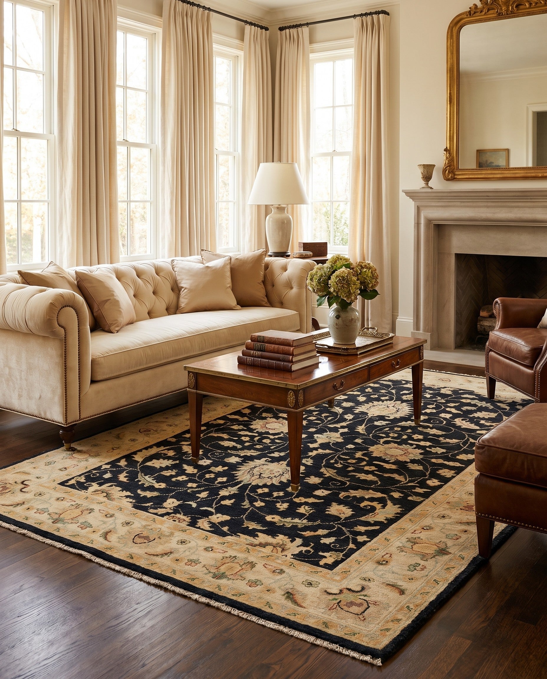 4' 11 x 7' 4 Hand Knotted Ziegler Rug
