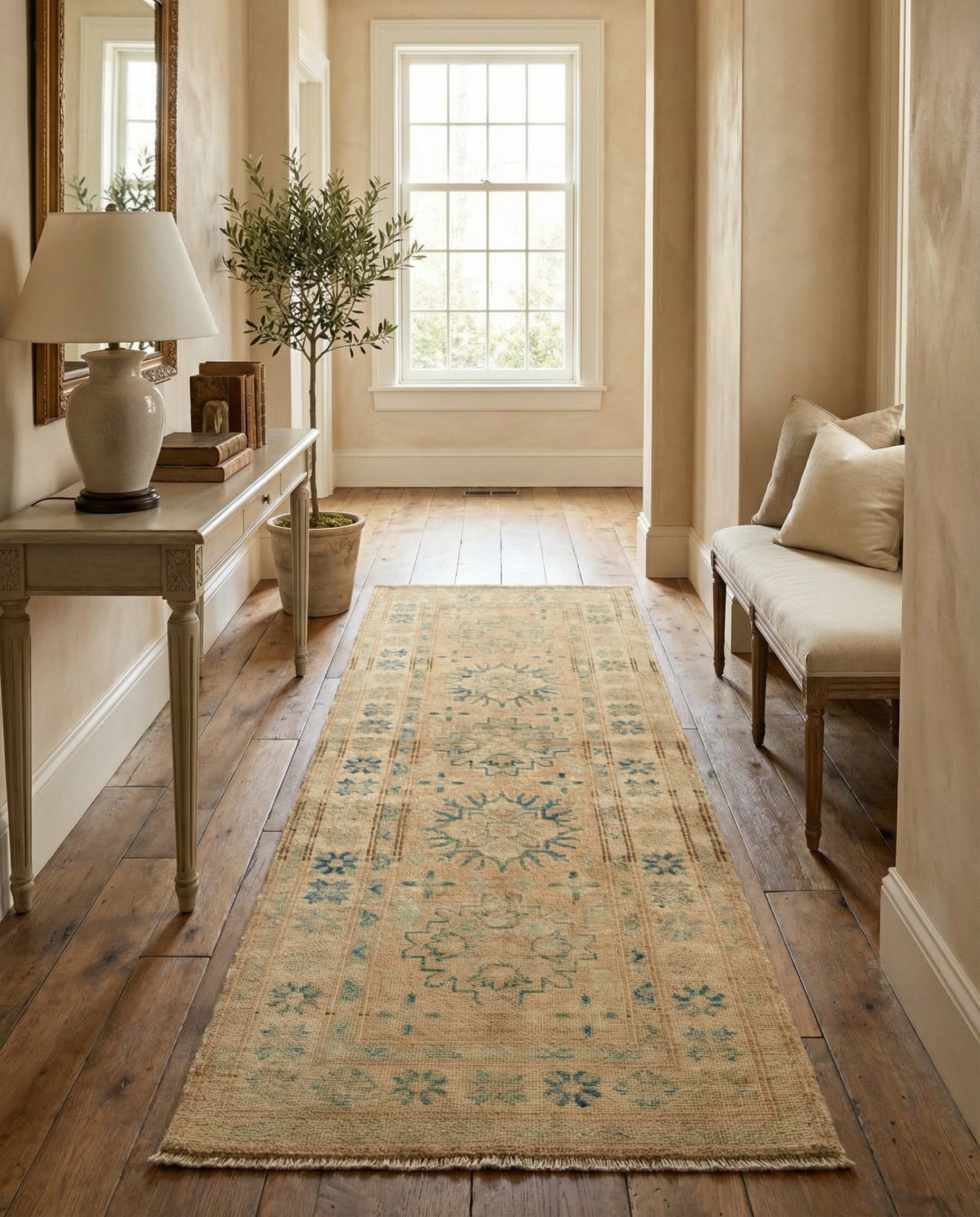 2' 1 x 5' 11 Hand Knotted Oushak Wool Runner Rug