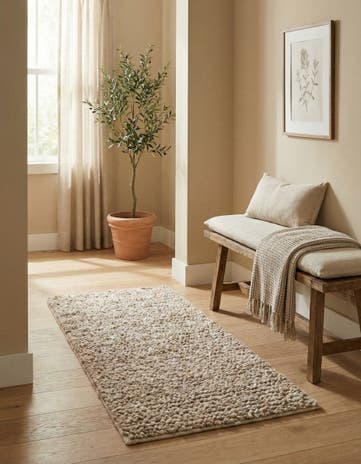 Taupe Haka Deluxe Shag Runner Rug