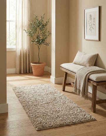 Taupe Haka Deluxe Shag Runner Rug