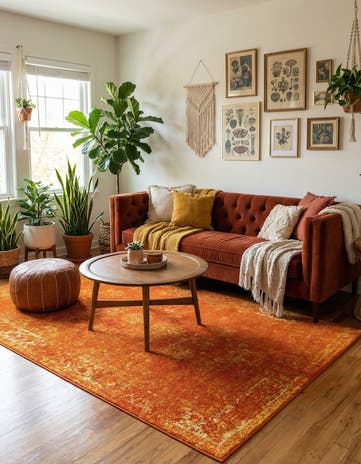 Orange Monte Carlo Rug