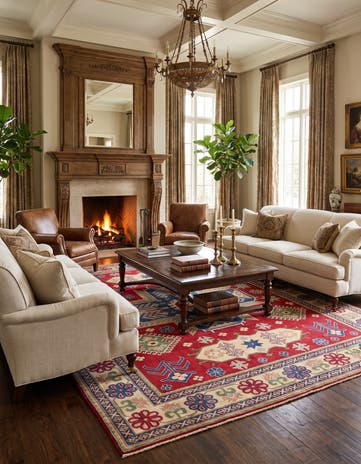 8' 1 x 9' 11 Hand Knotted Kazak Rug