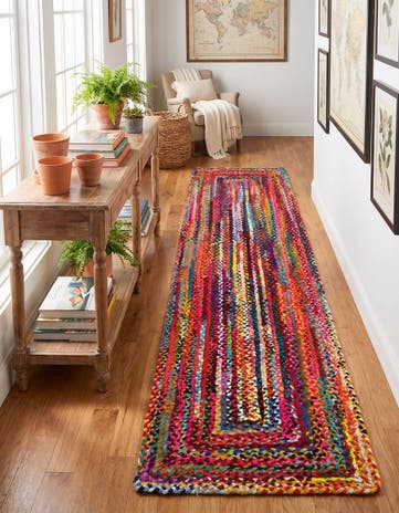 2' 7 x 13' 1 Handmade Braided Chindi Runner Rug
