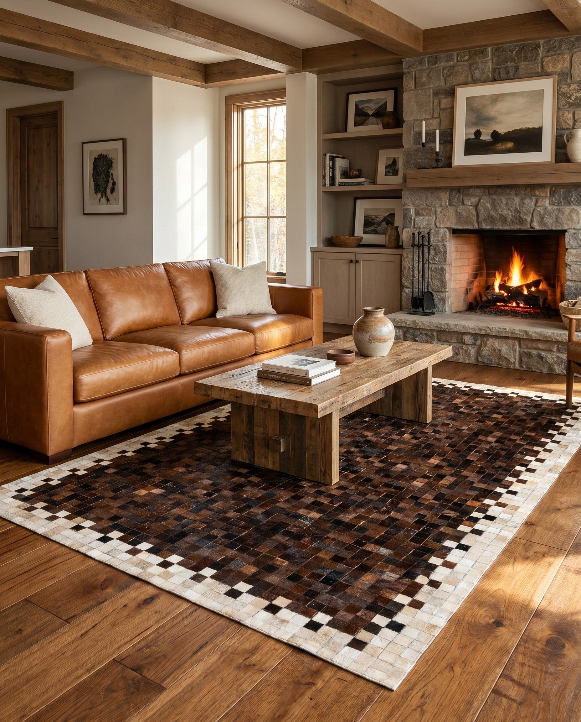 5' 1 x 7' 10 Cowhide Stocks Rug