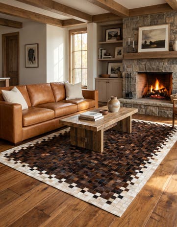 5' 1 x 7' 10 Cowhide Stocks Rug