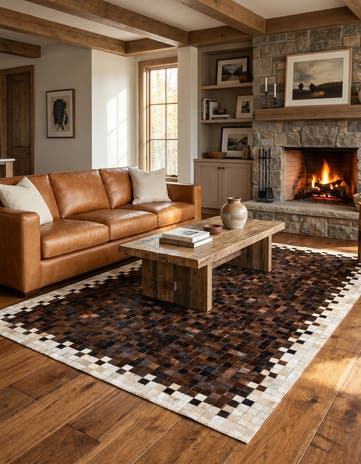 5' 1 x 7' 10 Cowhide Stocks Rug
