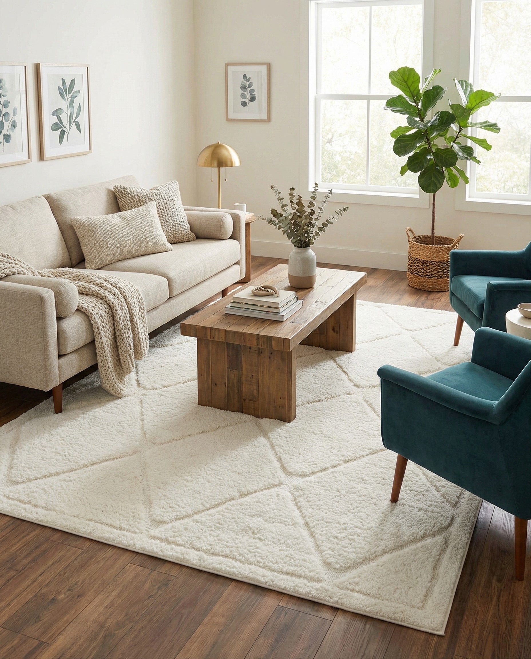 8' x 10' Trellis Shag Rug