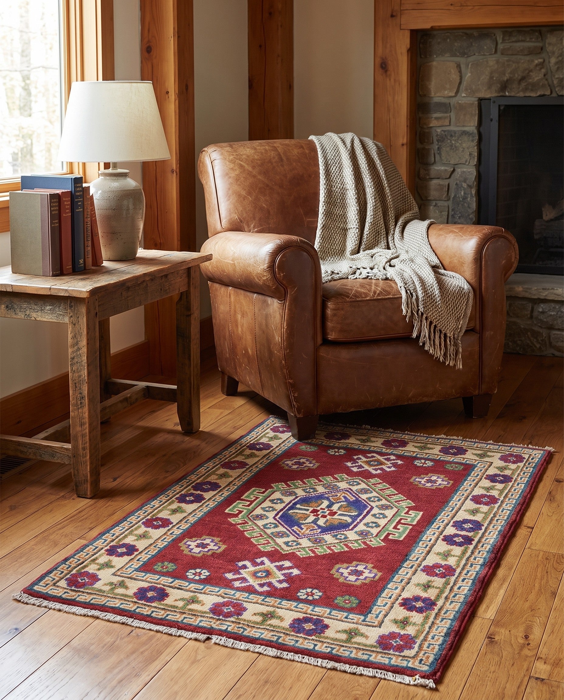 2' x 2' 11 Hand Knotted Kazak Rug