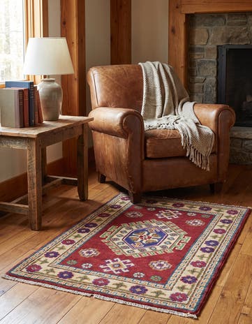 2' x 2' 11 Hand Knotted Kazak Rug
