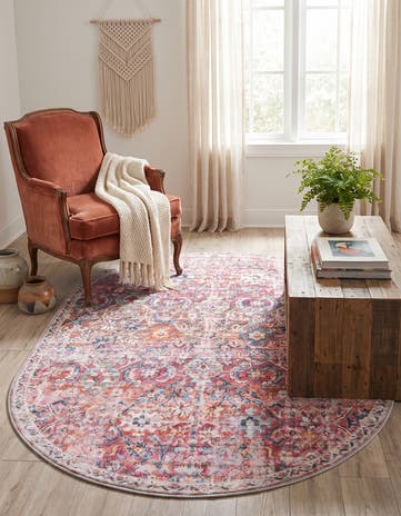 4' x 6' Washable Nostalgia Oval Rug