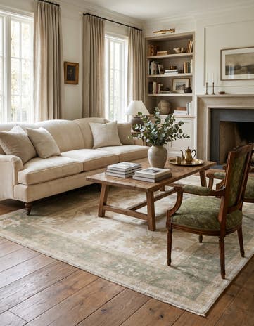 8' 4 x 9' 10 Hand Knotted Oushak Wool Rug