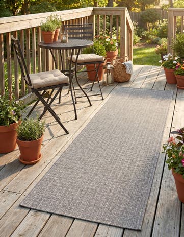 2' x 8' Easy-Clean Checkered Indoor / Outdoor Runner Rug