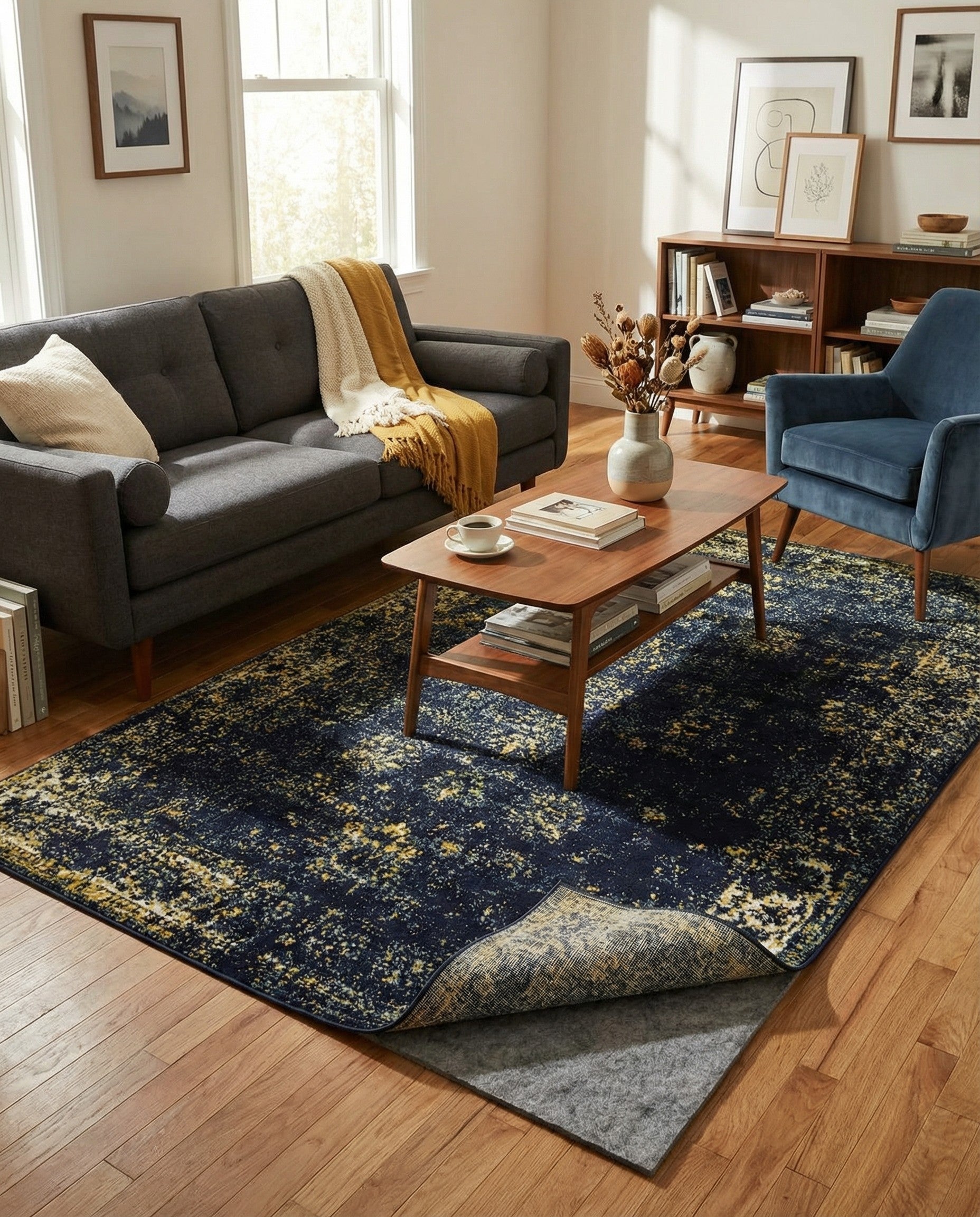 Primary image 5' 3 x 8' Monaco Rug With Pad Bundle