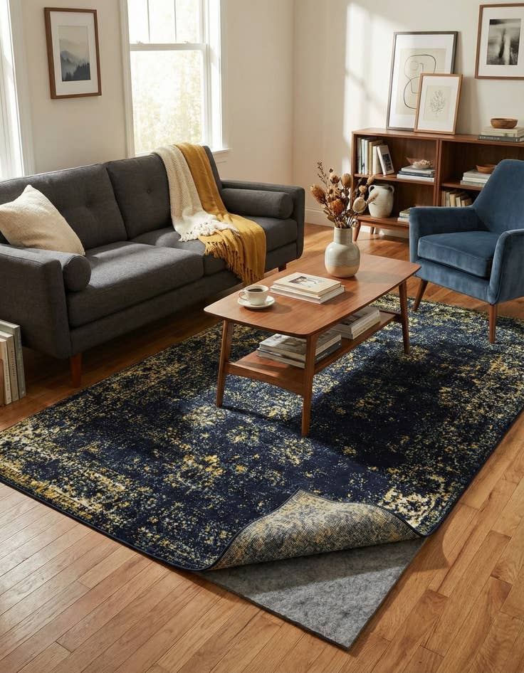 Detail image of 5' 3 x 8' Monaco Rug With Pad Bundle