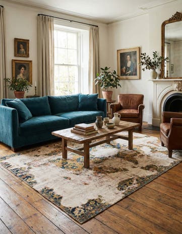 6' 7 x 8' 4 Hand Knotted Ultra Vintage Persian Wool Square Rug