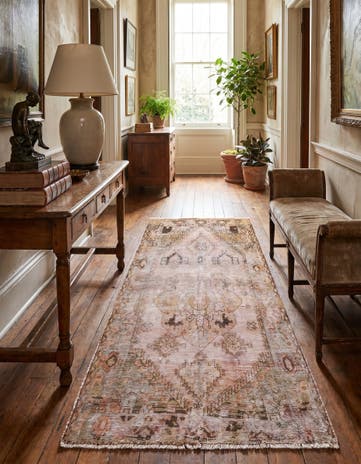 4' 4 x 6' 9 Hand Knotted Ultra Vintage Persian Wool Runner Rug