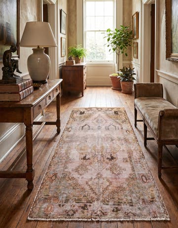 4' 4 x 6' 9 Hand Knotted Ultra Vintage Persian Wool Runner Rug