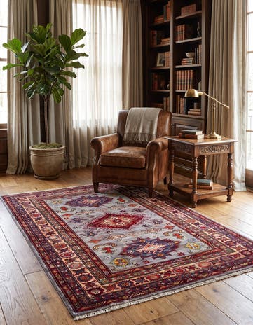 3' 5 x 5' Hand Knotted Kazak Rug