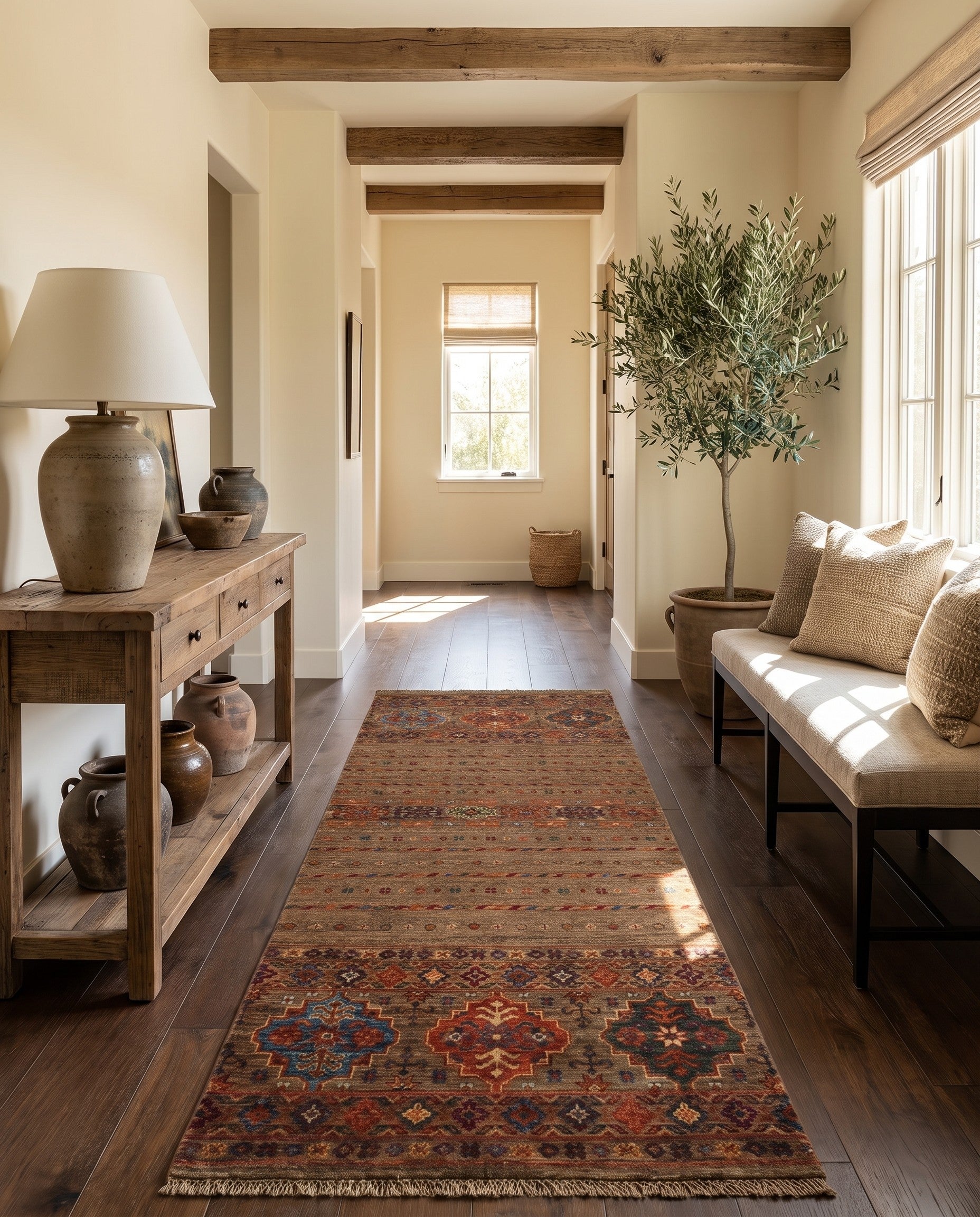 2' 5 x 6' 10 Hand Knotted Kazak Runner Rug