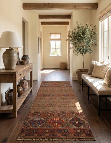 2' 5 x 6' 10 Hand Knotted Kazak Runner Rug