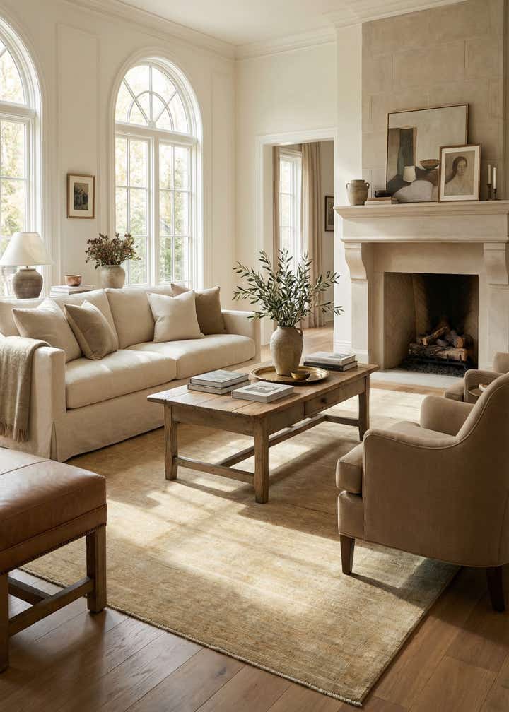 7' 9 x 9' 8 Hand Knotted Oushak Wool Rug