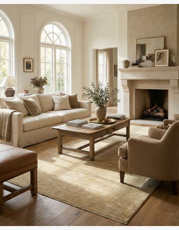 7' 9 x 9' 8 Hand Knotted Oushak Wool Rug