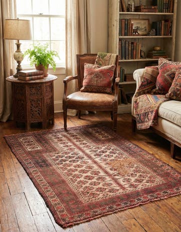 2' 7 x 4' 5 Hand Knotted Ultra Vintage Persian Wool Rug