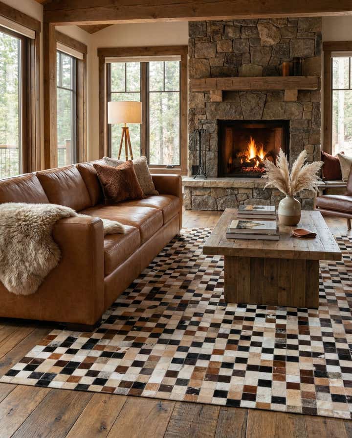 5' x 8' Cowhide Stocks Rug