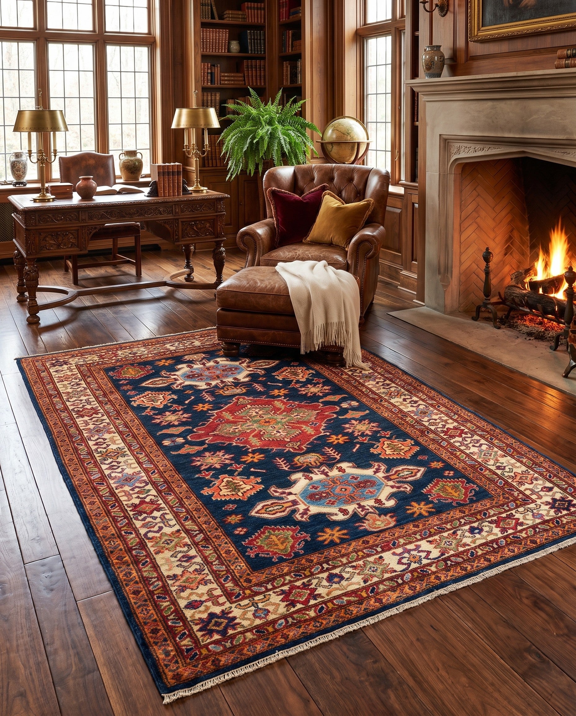 4' 2 x 6' 1 Hand Knotted Kazak Rug