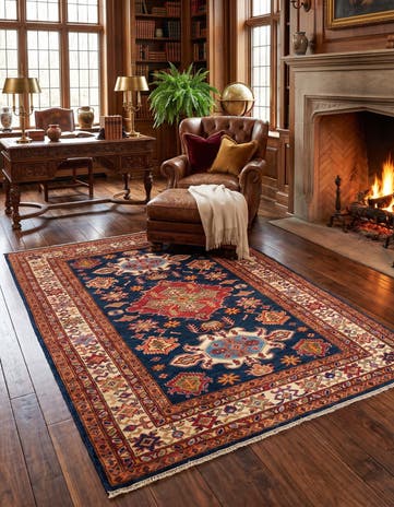 125cm x 185cm Hand Knotted Kazak Rug