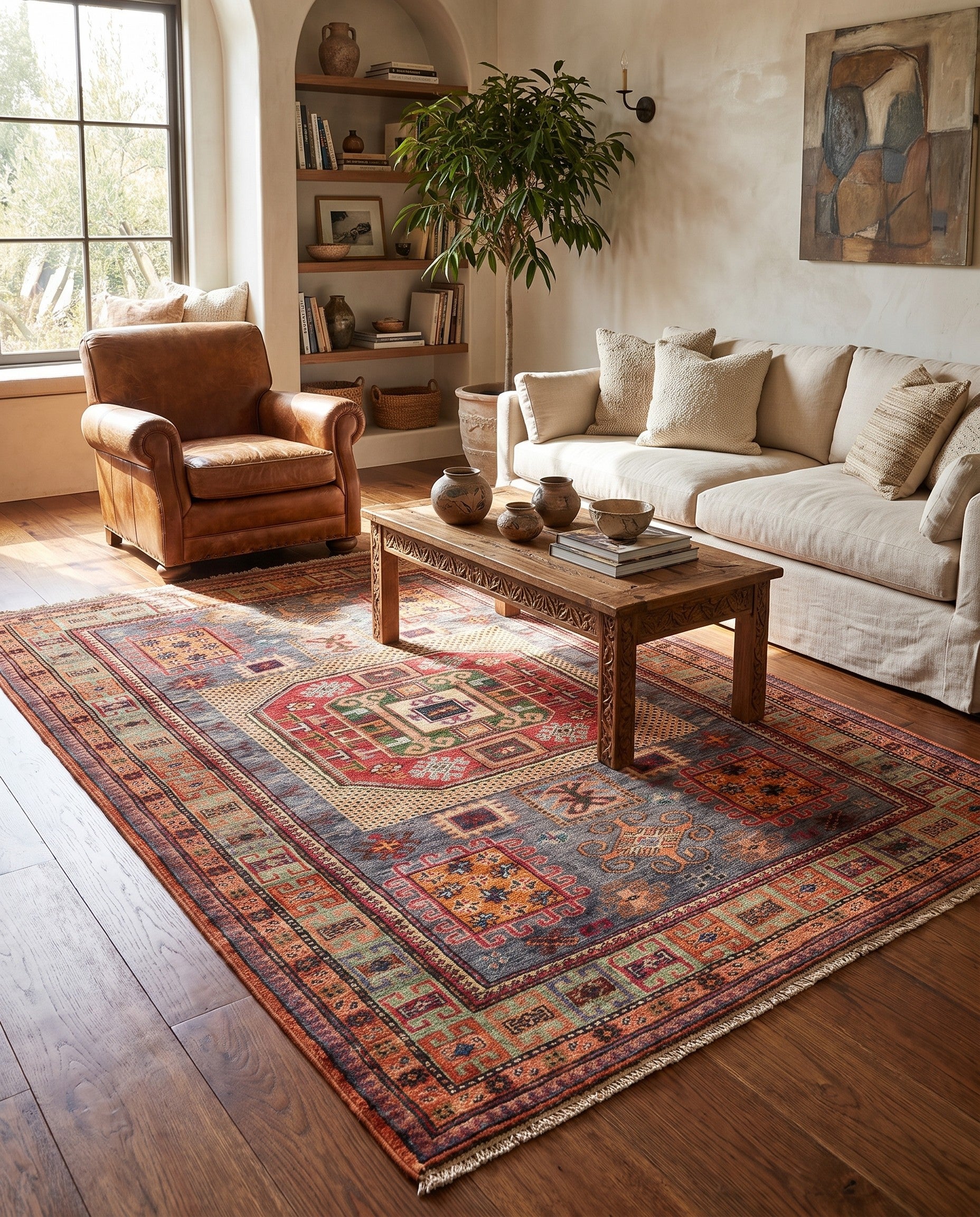 4' x 6' 5 Hand Knotted Kazak Rug
