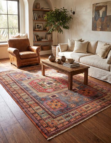 125cm x 195cm Hand Knotted Kazak Rug