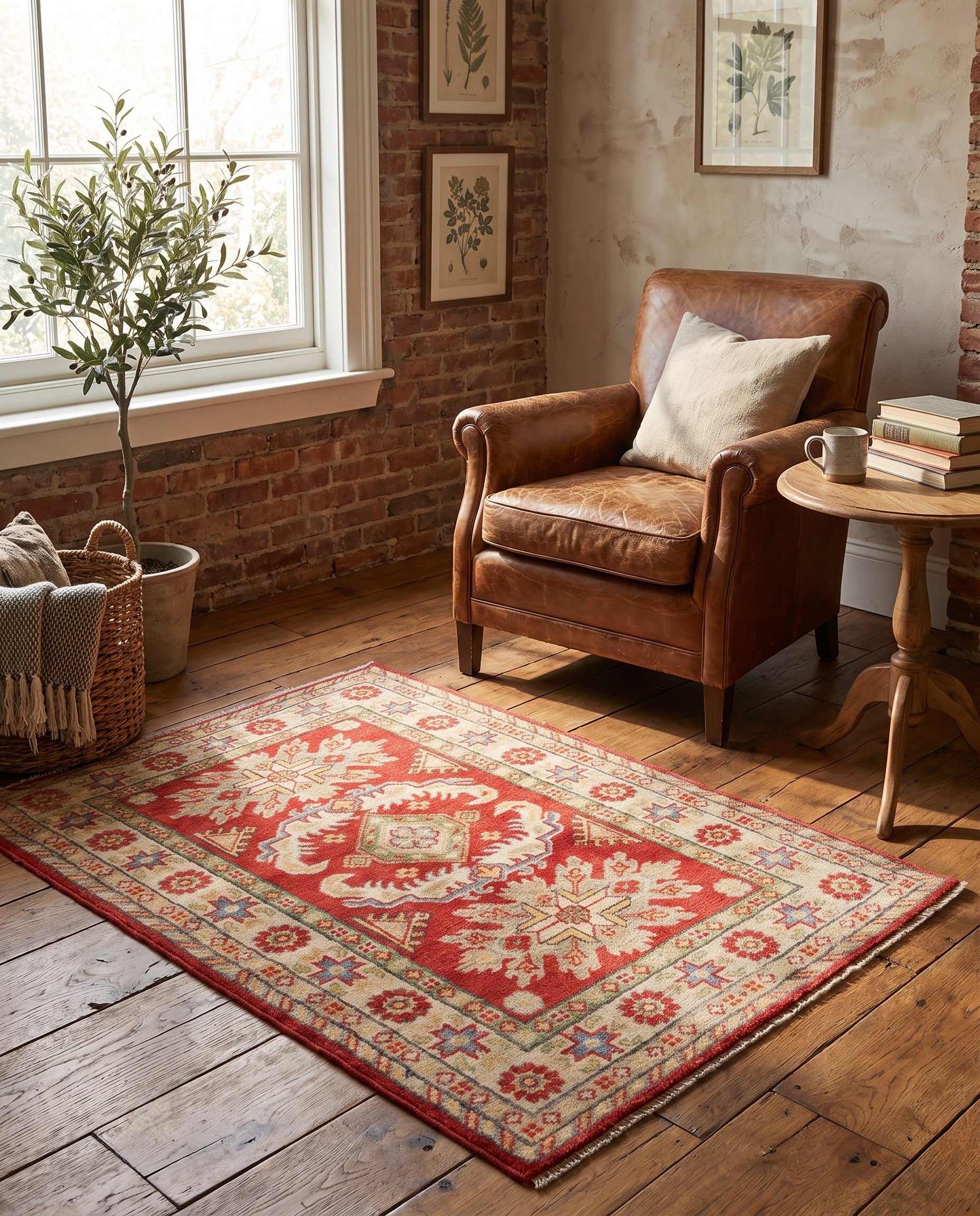 2' 7 x 4' Hand Knotted Kazak Rug