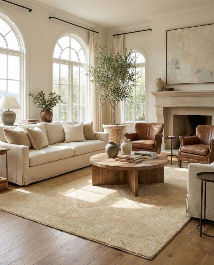 6' 8 x 9' 7 Hand Knotted Oushak Wool Rug