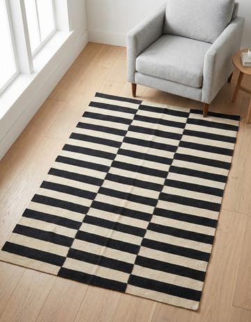 3' 3 x 4' 11 Hand Woven Kilim Modern Wool Rug