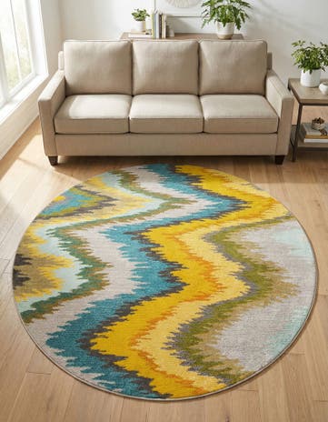 Washable Hyacinth Round Rug