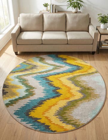 Washable Hyacinth Round Rug
