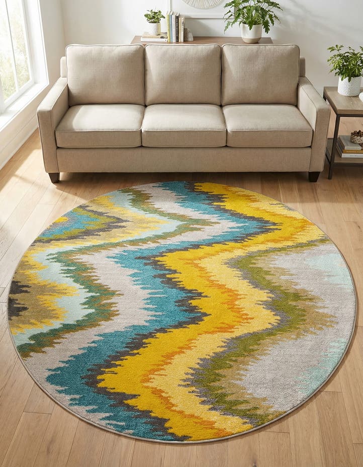 6' x 6' Washable Hyacinth Round Rug