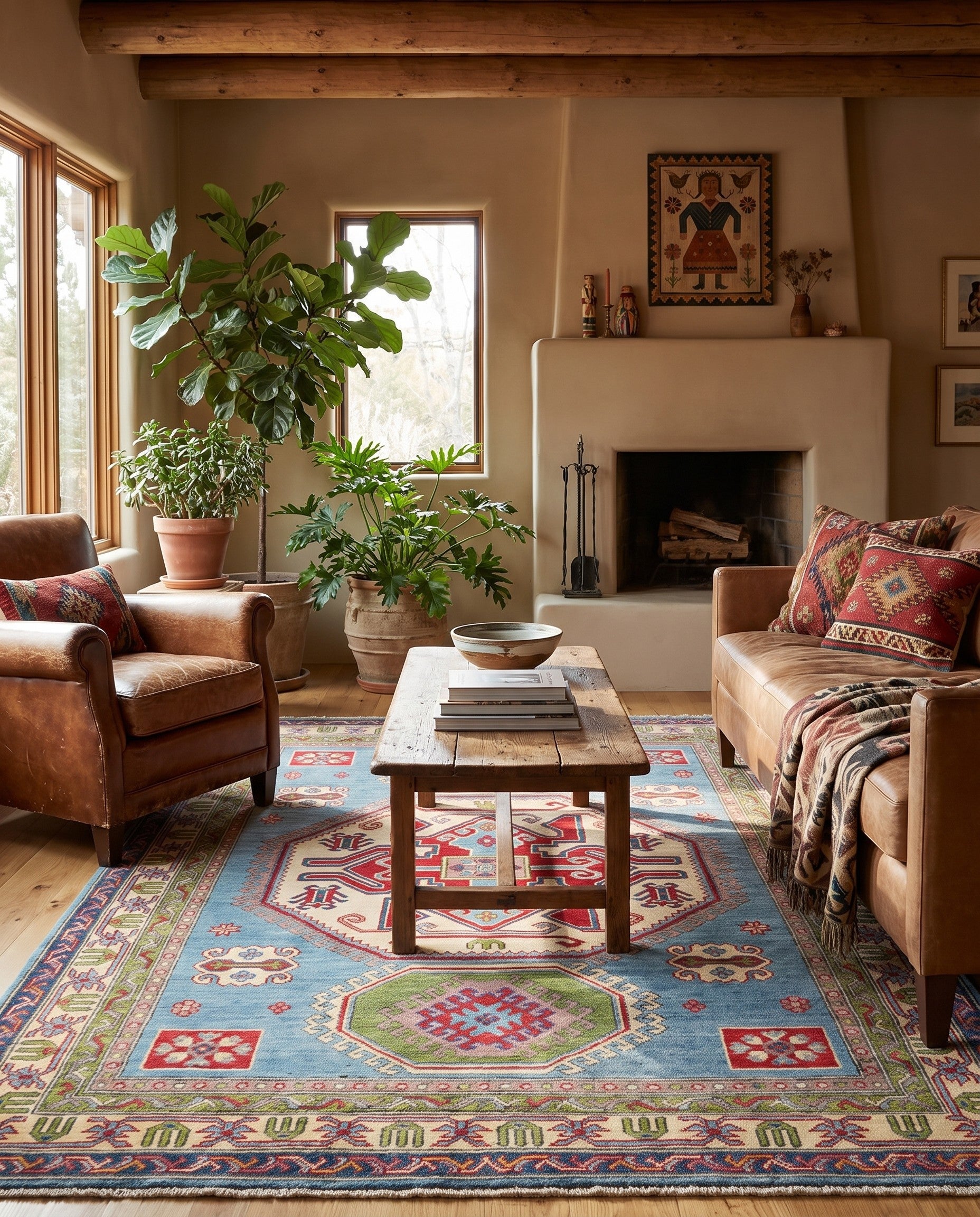4' 11 x 7' Hand Knotted Kazak Rug