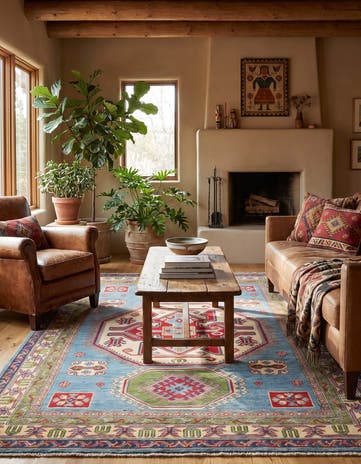 4' 11 x 7' Hand Knotted Kazak Rug