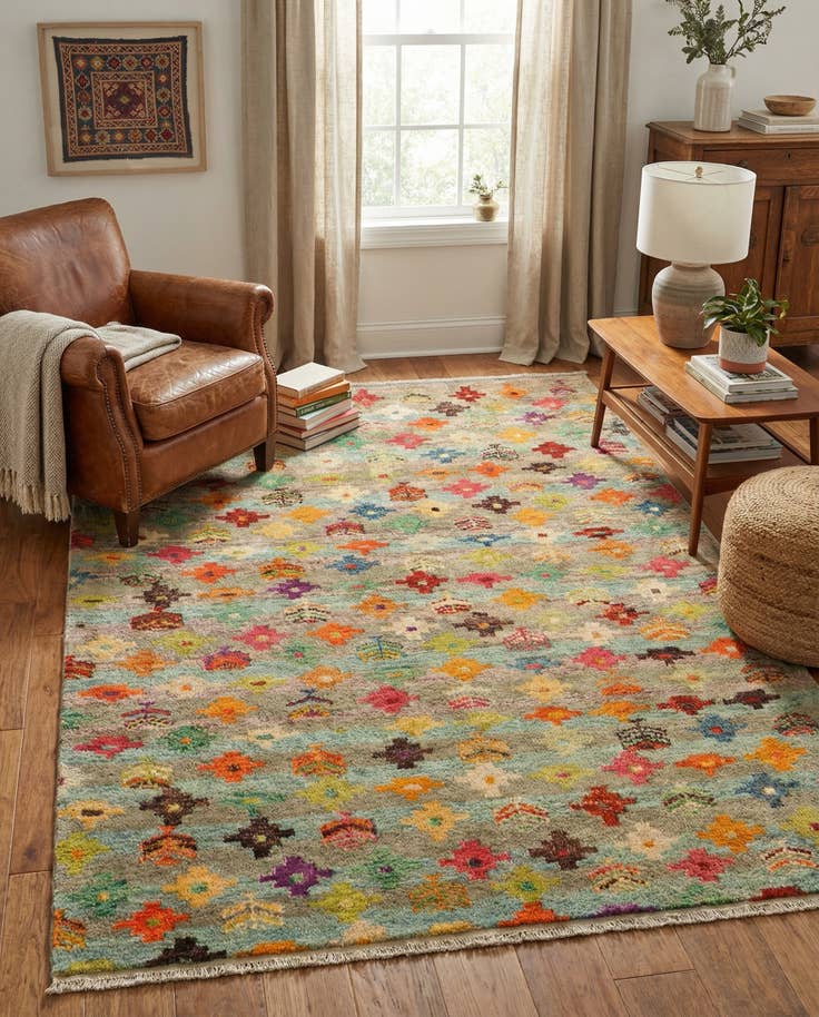 Detail image of 4' 4 x 6' 2 Hand Knotted Balouch Wool Rug