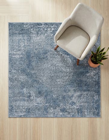 Blue Oregon Square Rug
