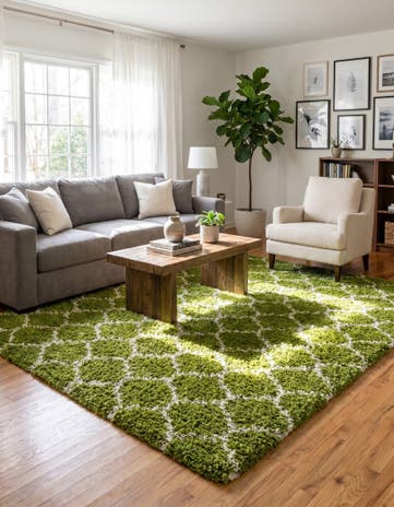 10' x 10' Lattice Shag Square Rug