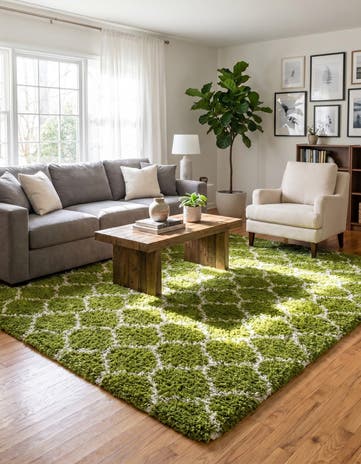 10' x 10' Lattice Shag Square Rug